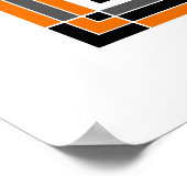 オレンジと黒のタイル ポスター (角)