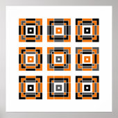 オレンジと黒のタイル ポスター (正面)