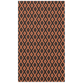 オレンジと黒のダイヤモンドパターン テーブルクロス