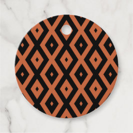 オレンジと黒のダイヤモンドパターン フェイバータグ