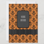 オレンジと黒のダマスクの結婚式 招待状 (裏面)
