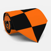 オレンジと黒のチェック ネクタイ (ロール)