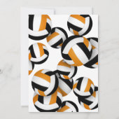 オレンジと黒のチームカラー バレーボール 誕生日パーティー 招待状 (裏面)