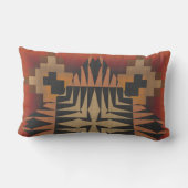 オレンジと黒のテクスチャジオメトリ ランバークッション (裏面)