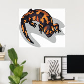 オレンジと黒のトカゲ ポスター (ホームオフィス)