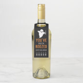 オレンジと黒のハロウィンに酔っぱらった ボトルネックタグ (ボトル)