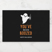 オレンジと黒のハロウィンに酔っぱらった リキュールボトルラベル (シングルラベル)