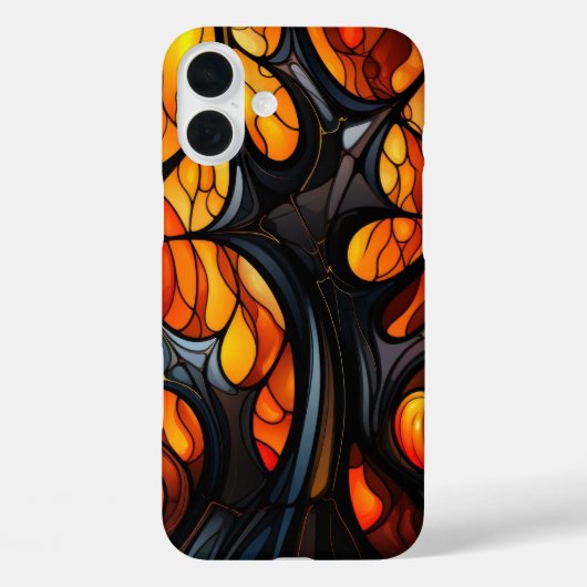 オレンジと黒のハロウィン不気味の木の色合い Case-Mate iPhoneケース (裏面)