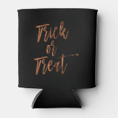 オレンジと黒のハロウィーンをトリックまたは治療する 缶クーラー (正面)
