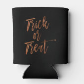 オレンジと黒のハロウィーンをトリックまたは治療する 缶クーラー (裏面)