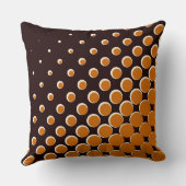 オレンジと黒のハーフトーンのドットの温暖化 クッション (裏面)
