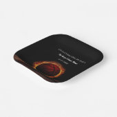 オレンジと黒のバスケットボールチャンピオンの独身パーティー ペーパープレート (傾斜あり)