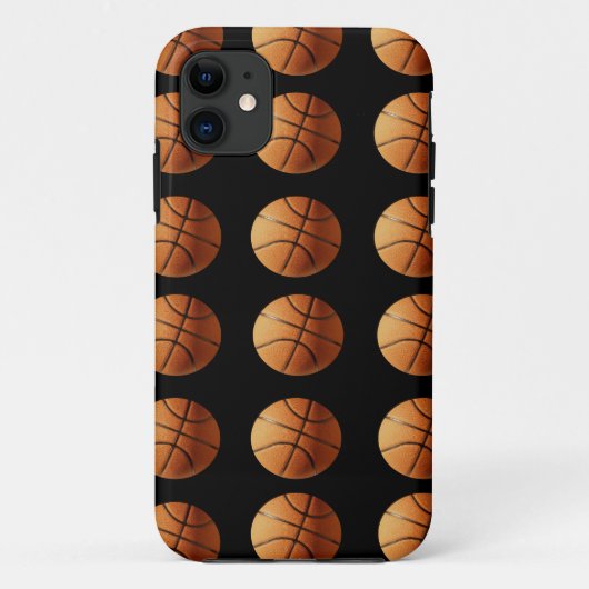 オレンジと黒のバスケットボールパターン Case-Mate iPhoneケース (裏面)