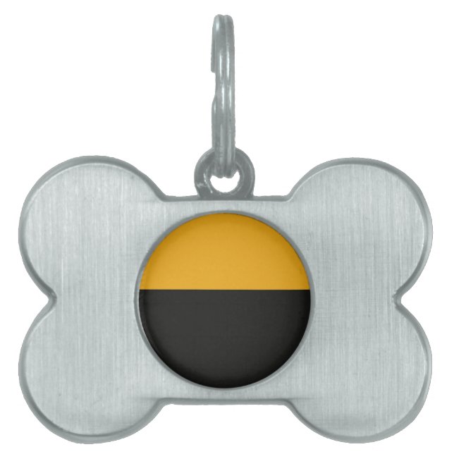 オレンジと黒のブロックアート ペットネームタグ (正面)