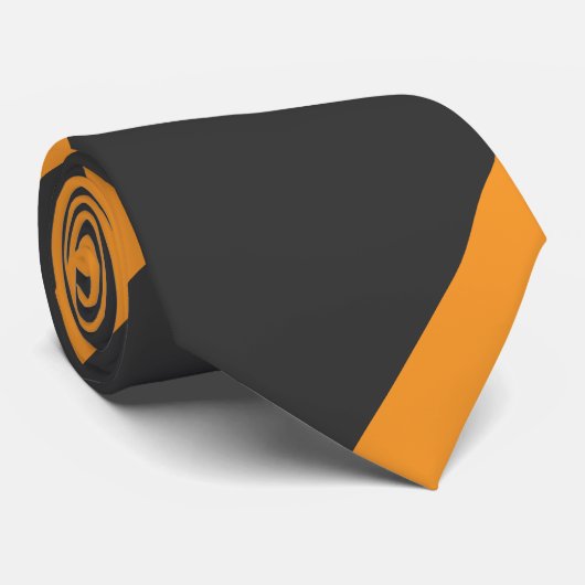 オレンジと黒のブロード連隊ストライプ法 ネクタイ (ロール)