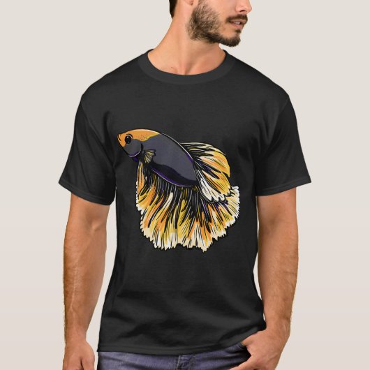 オレンジと黒のベタ Tシャツ (正面)