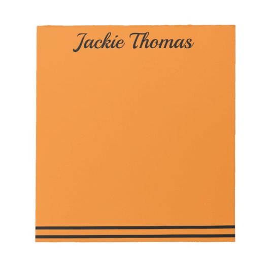 オレンジと黒のメモ帳 ノートパッド (正面)