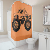 オレンジと黒のモンスタートラックシャワーカーテン シャワーカーテン (インサイチュ)