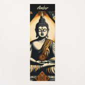 オレンジと黒のヨガブッダ ヨガマット (正面)