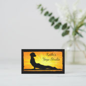 オレンジと黒の仲介ヨガビジネスカード 名刺 (スタンド正面)