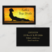 オレンジと黒の仲介ヨガビジネスカード 名刺 (正面/裏面)
