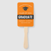 オレンジと黒の写真卒業ハンドファン ハンドファン (正面)