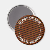 オレンジと黒の写真卒業 マグネット (正面/裏面)