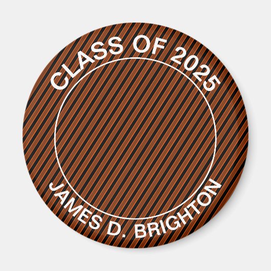 オレンジと黒の写真卒業 マグネット (正面)