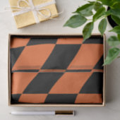 オレンジと黒の反ったチェッカーボード 薄葉紙 (ギフト)