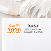 オレンジと黒の学校の色のクラス年のアドレス ラベル (インサイチュ)