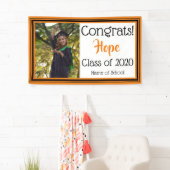 オレンジと黒の学校カラー写真 横断幕 (インサイチュ)