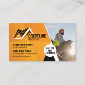オレンジと黒の屋根工事請負業者の家の修理 名刺 (正面)