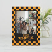 オレンジと黒の市松模様のハロウィンフォト5枚 シーズンカード (スタンド正面)