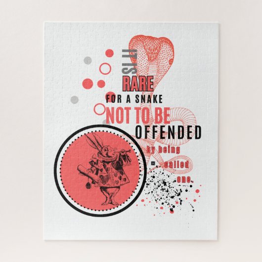 オレンジと黒の怒ったヘビ皮肉引用文 ジグソーパズル (縦)