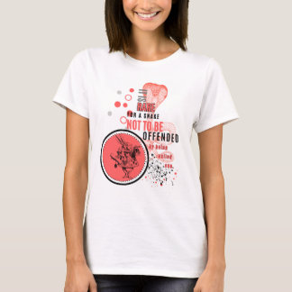 オレンジと黒の怒ったヘビ皮肉引用文 Tシャツ