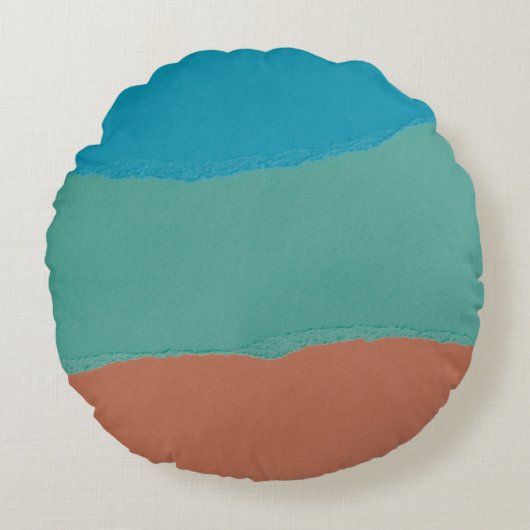 オレンジと黒の抽象芸術絵画の ラウンドクッション (正面)