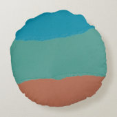 オレンジと黒の抽象芸術絵画の ラウンドクッション (裏面)