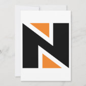 オレンジと黒の文字N招待状 招待状 (正面)