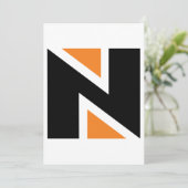 オレンジと黒の文字N招待状 招待状 (スタンド正面)
