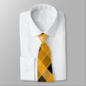 オレンジと黒の格子模様のネクタイ ネクタイ (タイ)