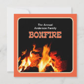 オレンジと黒の焚き火パーティー 招待状 (裏面)