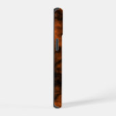 オレンジと黒の煙 iPhone 15ケース (右側面)