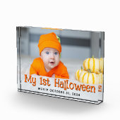 オレンジと黒の私の最初のハロウィーンの写真 フォトブロック (右)