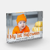 オレンジと黒の私の最初のハロウィーンの写真 フォトブロック (左)
