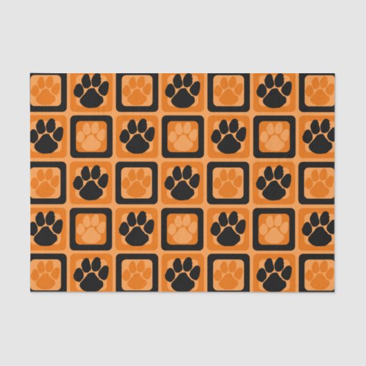 オレンジと黒の繰り返し印刷 薄葉紙 (正面)