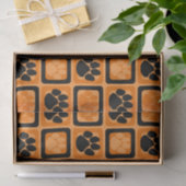 オレンジと黒の繰り返し印刷 薄葉紙 (ギフト)