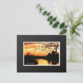 オレンジと黒の葉書でアリゾナの夕日 ポストカード (スタンド正面)