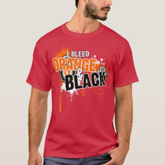 オレンジと黒の血が出る Tシャツ