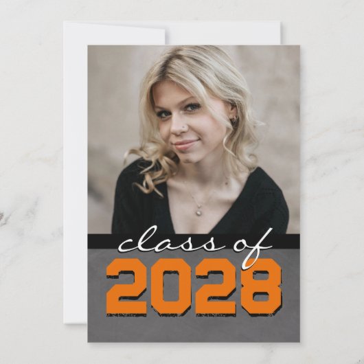 オレンジと黒の黒板フォトフィルムストリップグラード 招待状 (裏面)