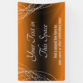 オレンジと黒グラデーションのライトが文字を追加カスタム 横断幕 (縦)